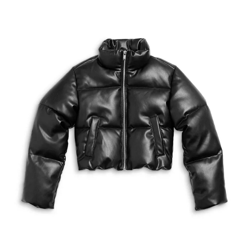 Aqua from Bloomingdale’s Girls' Faux Leather Puffer, kids Size M